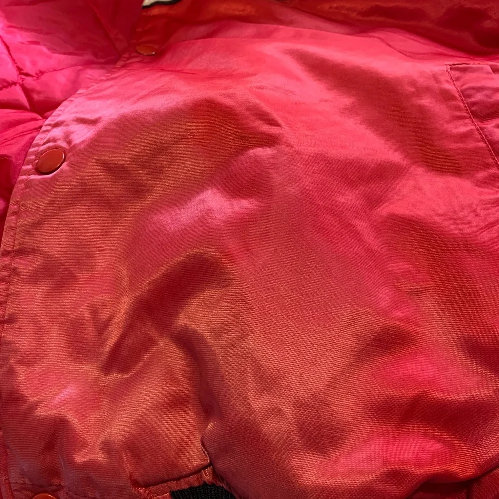 Blazers Red and Black  Satin Bomber Jacket - Picture 5 of 12